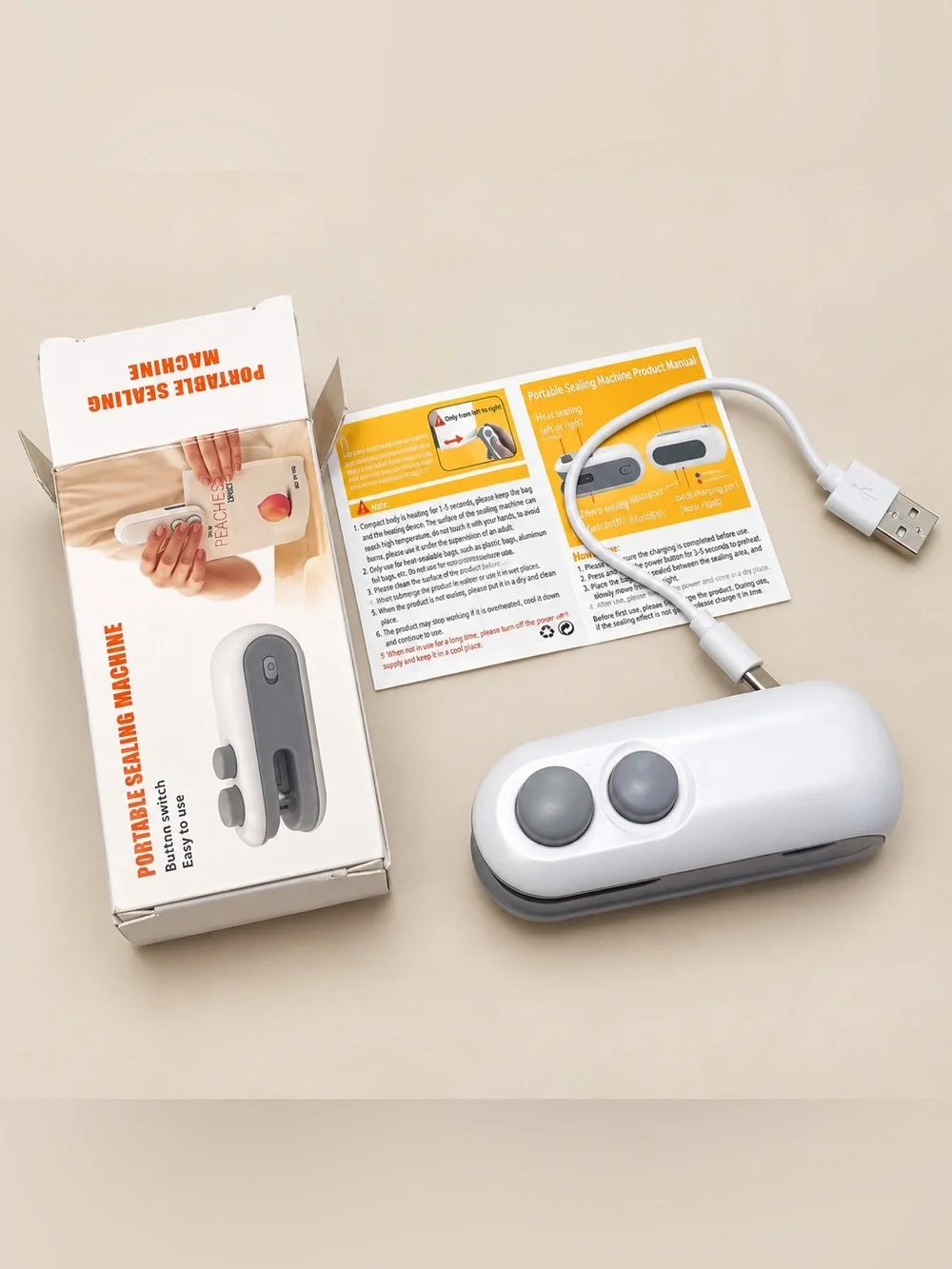 Mini Bag Sealer USB Rechargeable Portable Heat Sealer & Cutter
